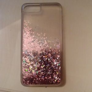 Pink glittery iPhone 7+ phone case